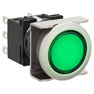 Boton iluminado color verde de 16 mm rasante para PCB LB6ML-M1T14VG